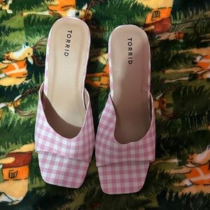 Torrid Pink Checkered Women's Mules